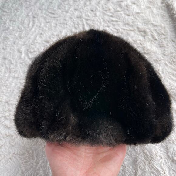 Vintage 60s‎ 70s faux fur brown hat - Picture 3 of 10